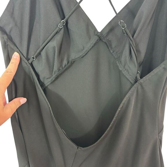 Banana Republic Asymmetrical Seam Midi Slip Dress‎ Whimsigoth Dark Fairy Size 14 - Picture 8 of 13